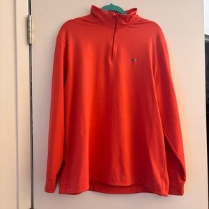 Vineyard Vines Men's Bright Red Zip-Up Sweater